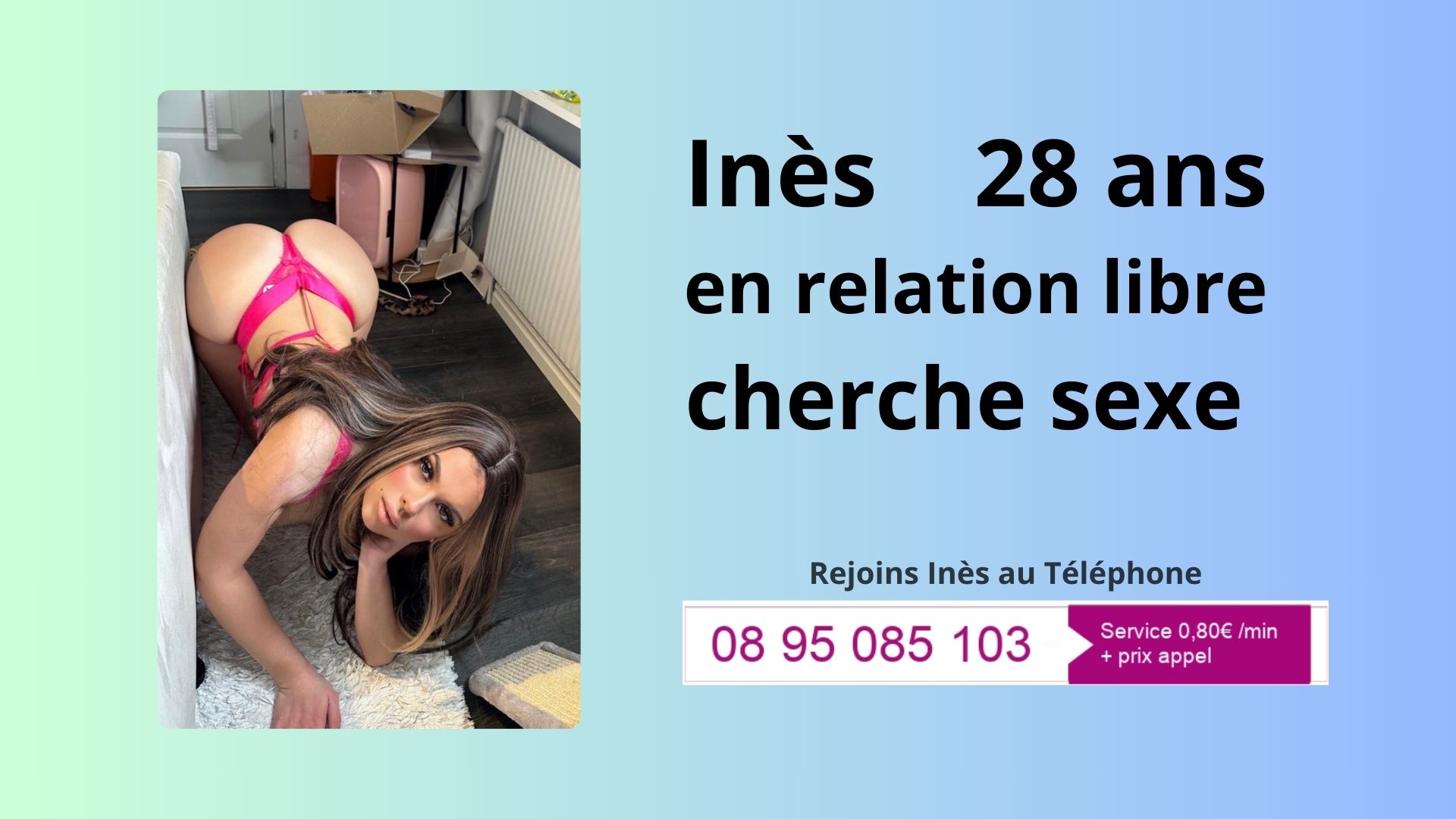 Inès coquine pour moments au tel sexe